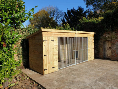 15 x 4ft Pent Duo Dog Kennel – Professional Installation Included
